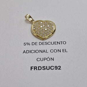 DIJE TEJIDO CORAZON CON CIRCONIAS 14K 1.8 GR (NUEVO)