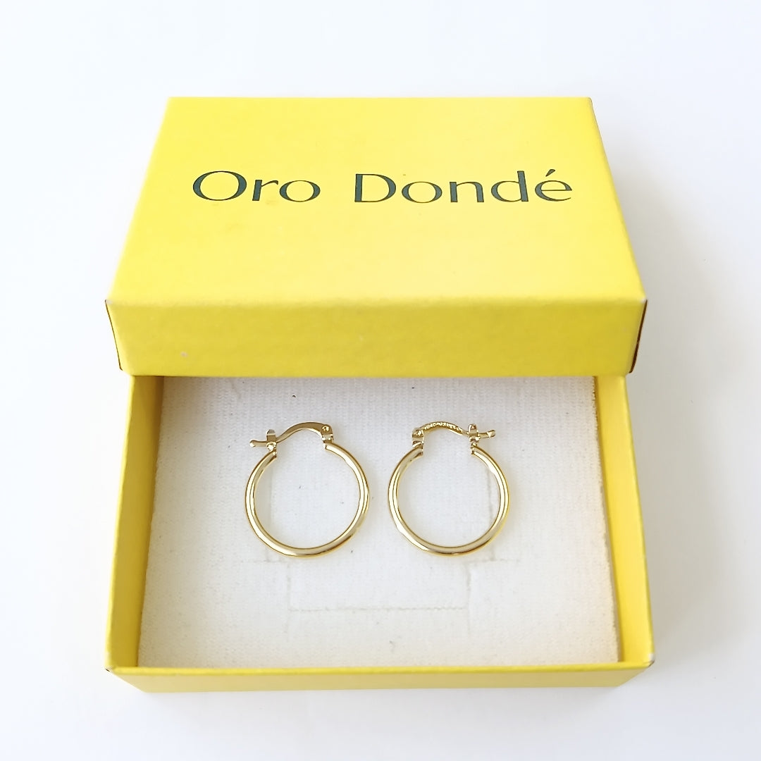 ARETES TEJIDO ARRACADAS LISAS 14K 1.2 GR (NUEVO)