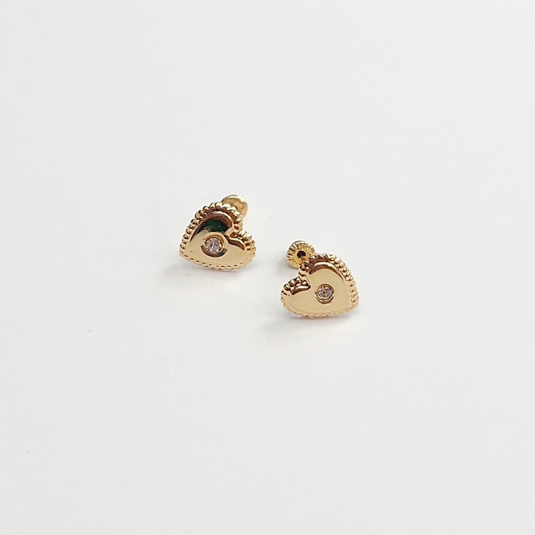 BROQUELES BROQUEL FIG CORAZON C CIRCONIA 14K 0.2614 GR (NUEVO)