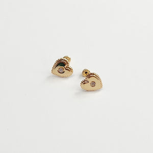 BROQUELES BROQUEL FIG CORAZON C CIRCONIA 14K 0.2614 GR (NUEVO)