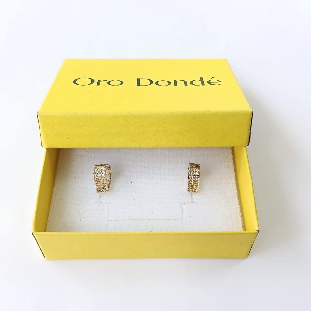ARETES ARRACADAS CORAZON C CIRCONIAS 14K 2.1 GR (NUEVO)