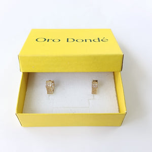 ARETES ARRACADAS CORAZON C CIRCONIAS 14K 2.1 GR (NUEVO)