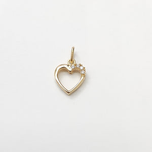 DIJE CORAZON CON CIRCONIAS 14K 1.4 GR (NUEVO)