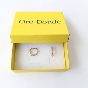 ARETES HUGGIES C CIRCONIAS 14K 1.7 GR (NUEVO)