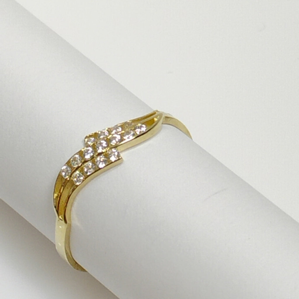 ANILLOS CON CIRCONIAS 14K TALLA 7 0.8 GR (NUEVO)