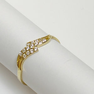 ANILLOS CON CIRCONIAS 14K TALLA 7 0.8 GR (NUEVO)