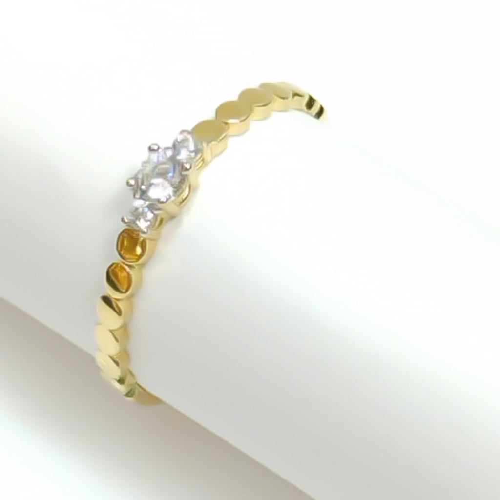 ANILLO ANILLITO C CIRCONIAS 14K 6.5 TALLA 1.1 GR (NUEVO)