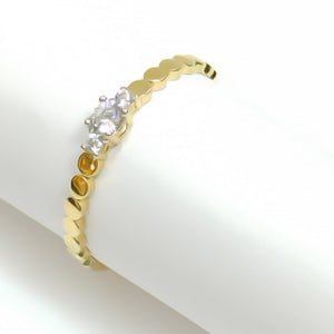 ANILLO ANILLITO C CIRCONIAS 14K 6.5 TALLA 1.1 GR (NUEVO)