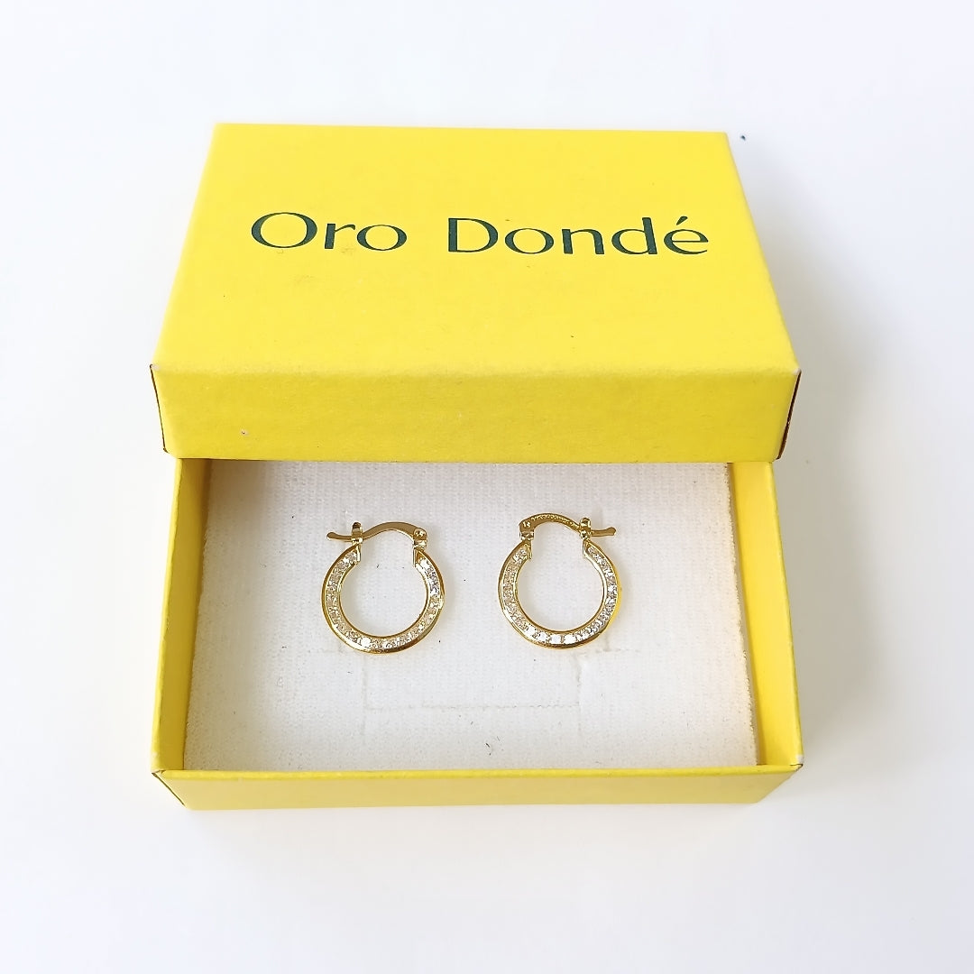 ARETES ARRACADAS CON CIRCONIAS 14K 2.3 GR (NUEVO)