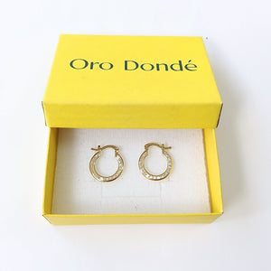ARETES ARRACADAS CON CIRCONIAS 14K 2.3 GR (NUEVO)