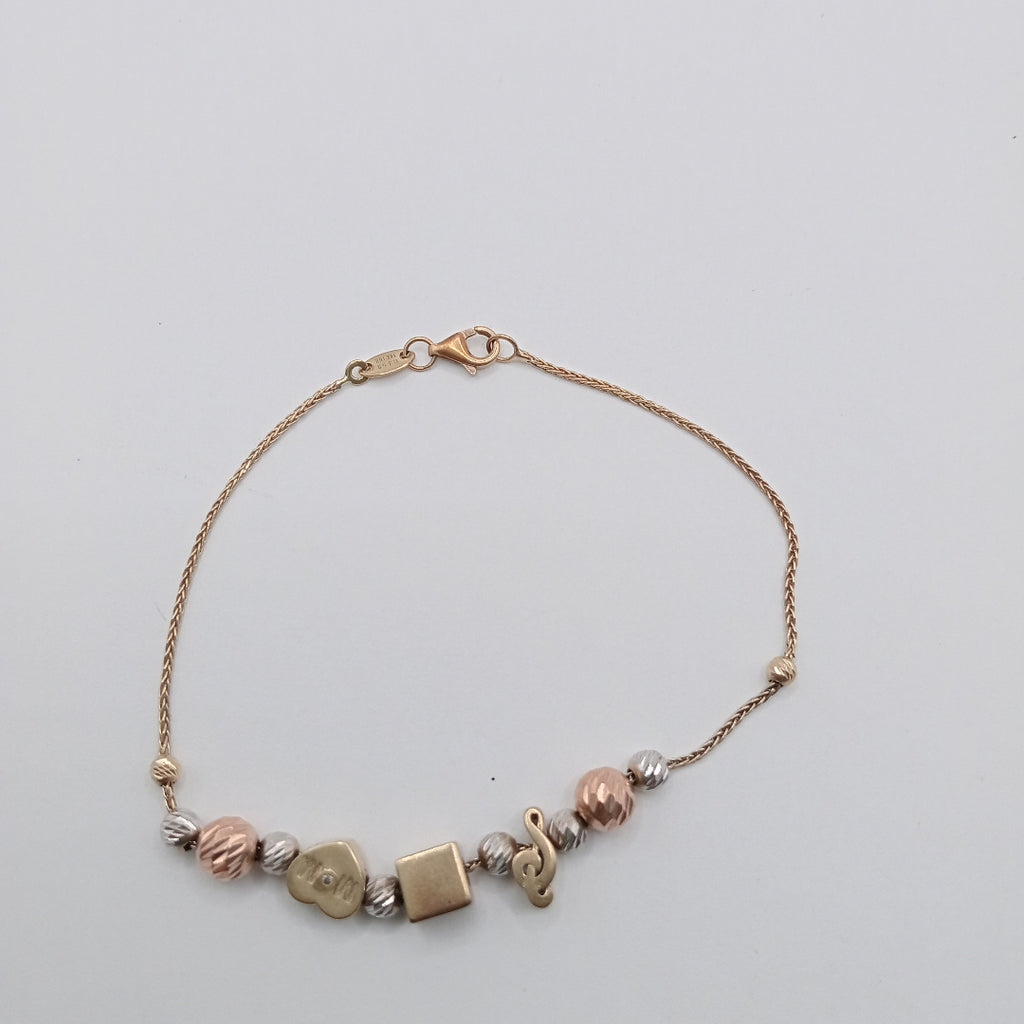 PULSERA ORO COMBINADO 10 K 4.3 GRMS (SEMINUEVO)
