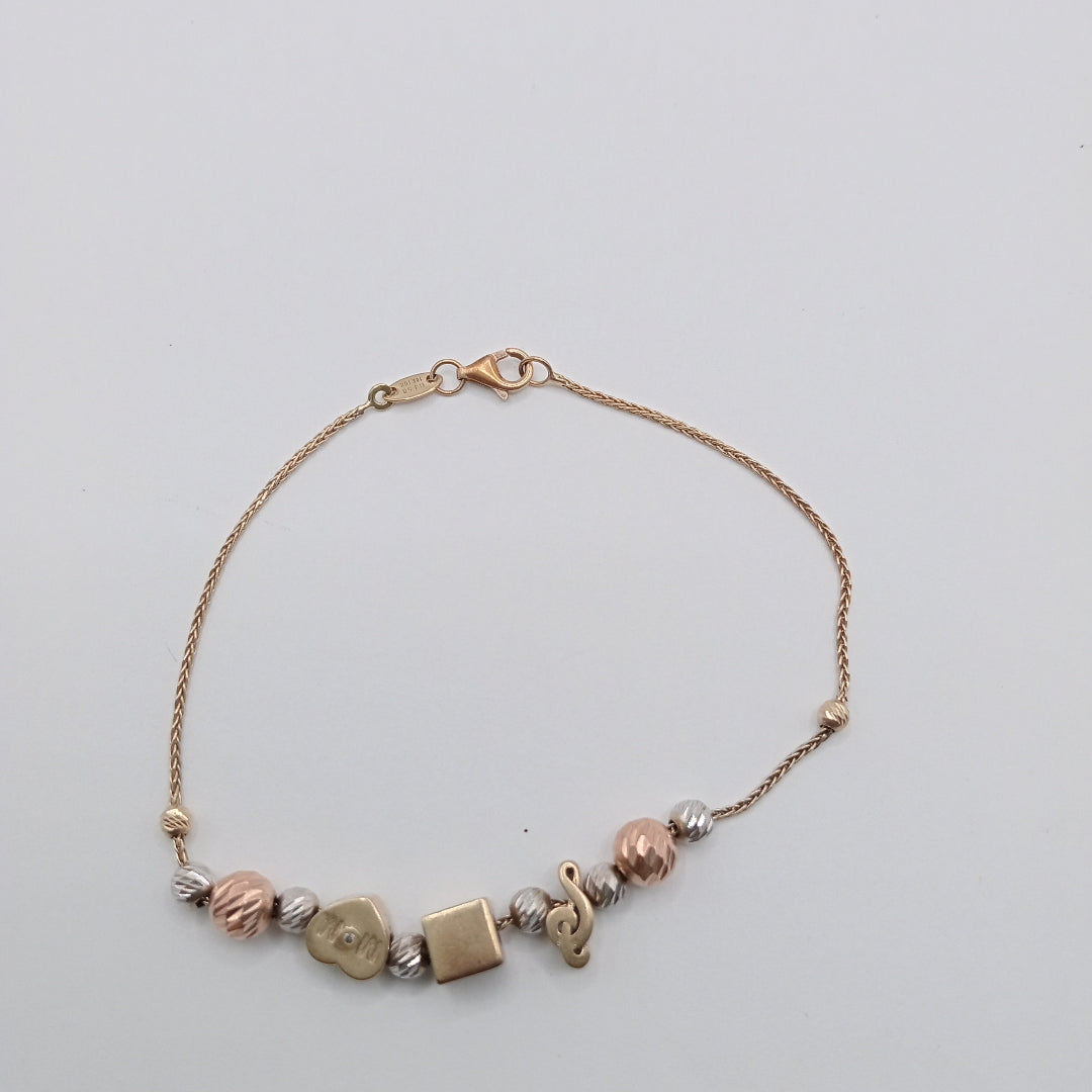 PULSERA ORO COMBINADO 10 K 4.3 GRMS (SEMINUEVO)