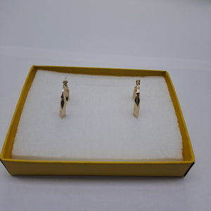 ARETES TEJIDO ARRACADAS FACETADAS 14K 1.7 GR (NUEVO)
