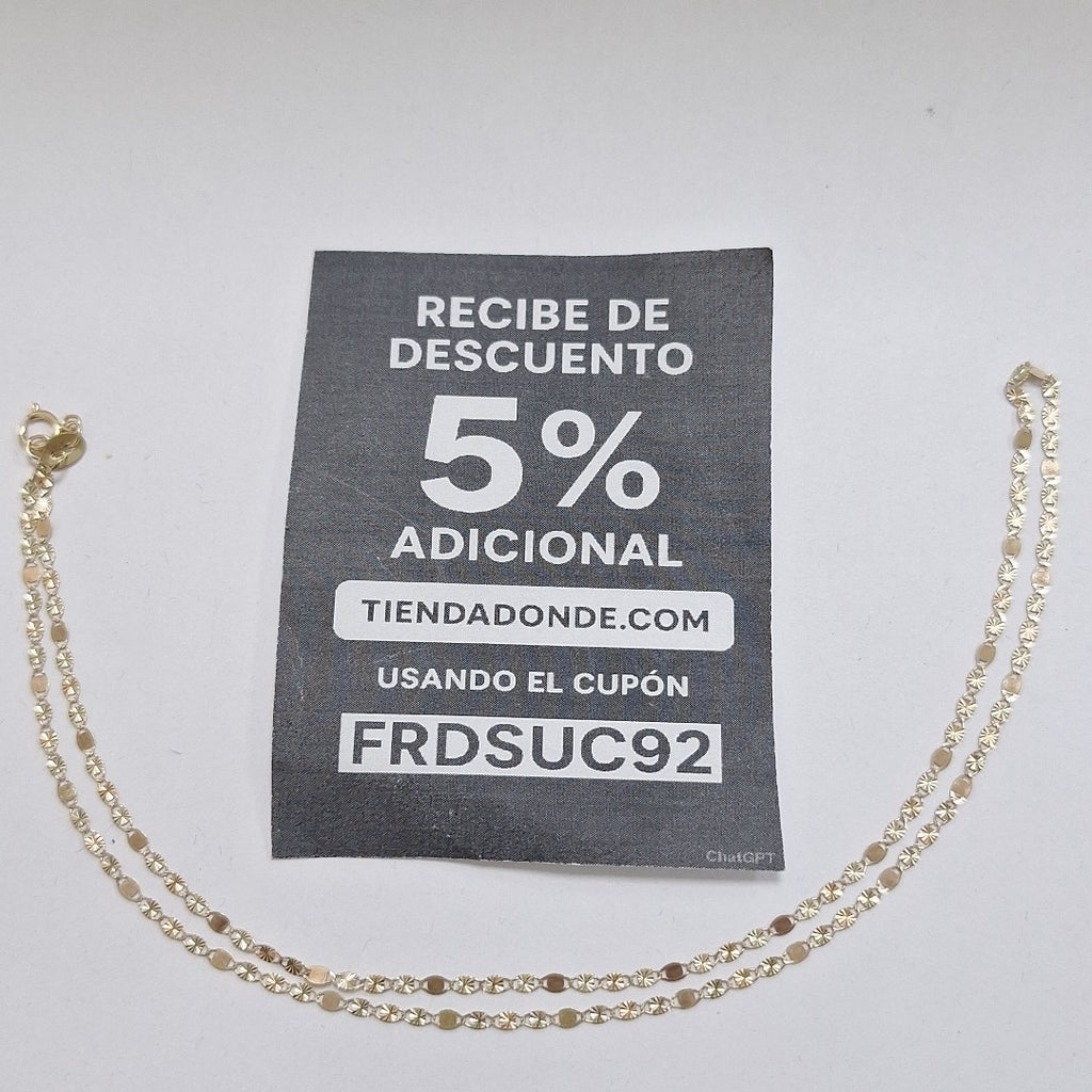 CADENAS TEJIDO GUCHI ORO 10K 40 A 45 CM 1.4 GR (NUEVO)