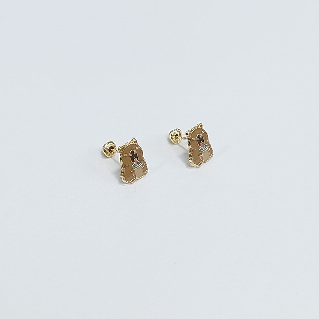 BROQUELES BROQUEL FIG CAPIBARA 14K 0.2657 GR (NUEVO)