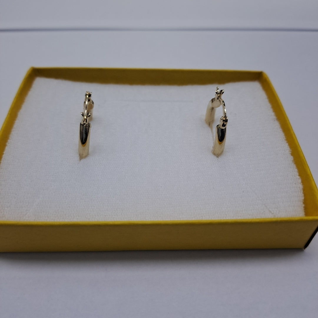 ARETES TEJIDO ARRACADAS LISAS 14K 1.6 GR (NUEVO)