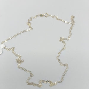 CADENAS TEJIDO CORAZONES ORO 10K 55 CM 1.6 GR (NUEVO)