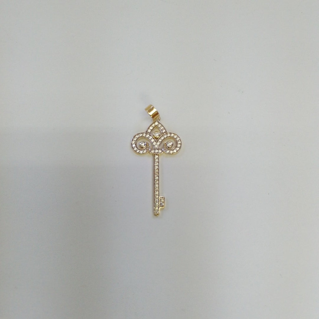DIJE LLAVE C CIRCONIAS 14K 1.6 GR (NUEVO)