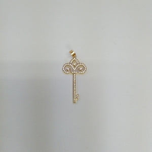 DIJE LLAVE C CIRCONIAS 14K 1.6 GR (NUEVO)