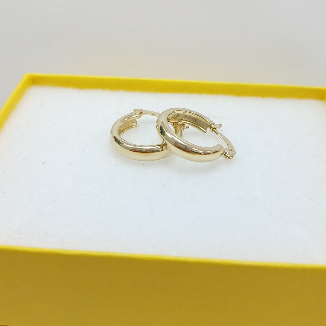 ARETES TEJIDO ARRACADAS LISAS 14K 2.2 GR (NUEVO)