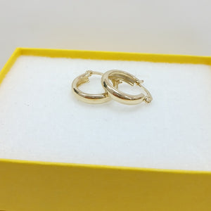 ARETES TEJIDO ARRACADAS LISAS 14K 2.2 GR (NUEVO)