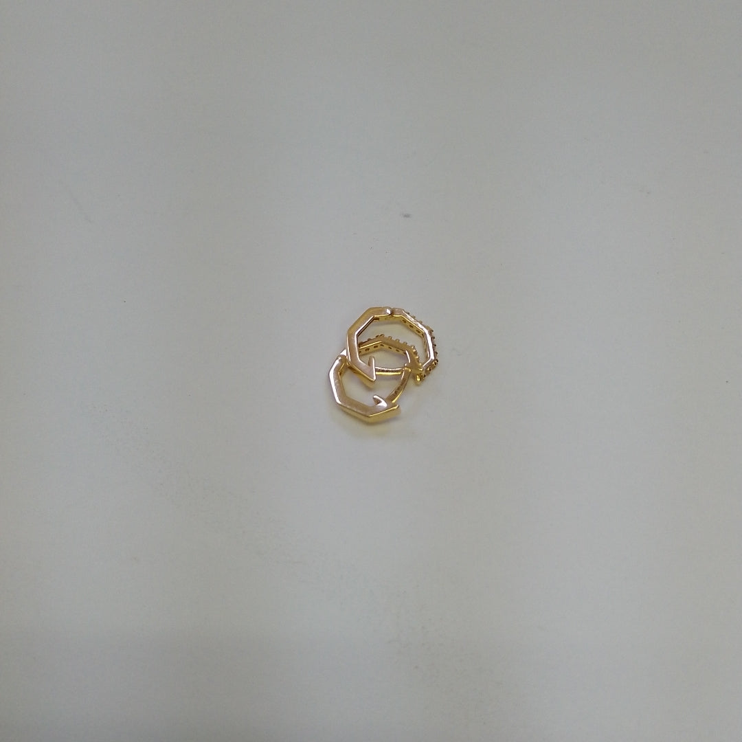ARETES HUGIES C CIRCONIAS 14K 1.5 GR (NUEVO)
