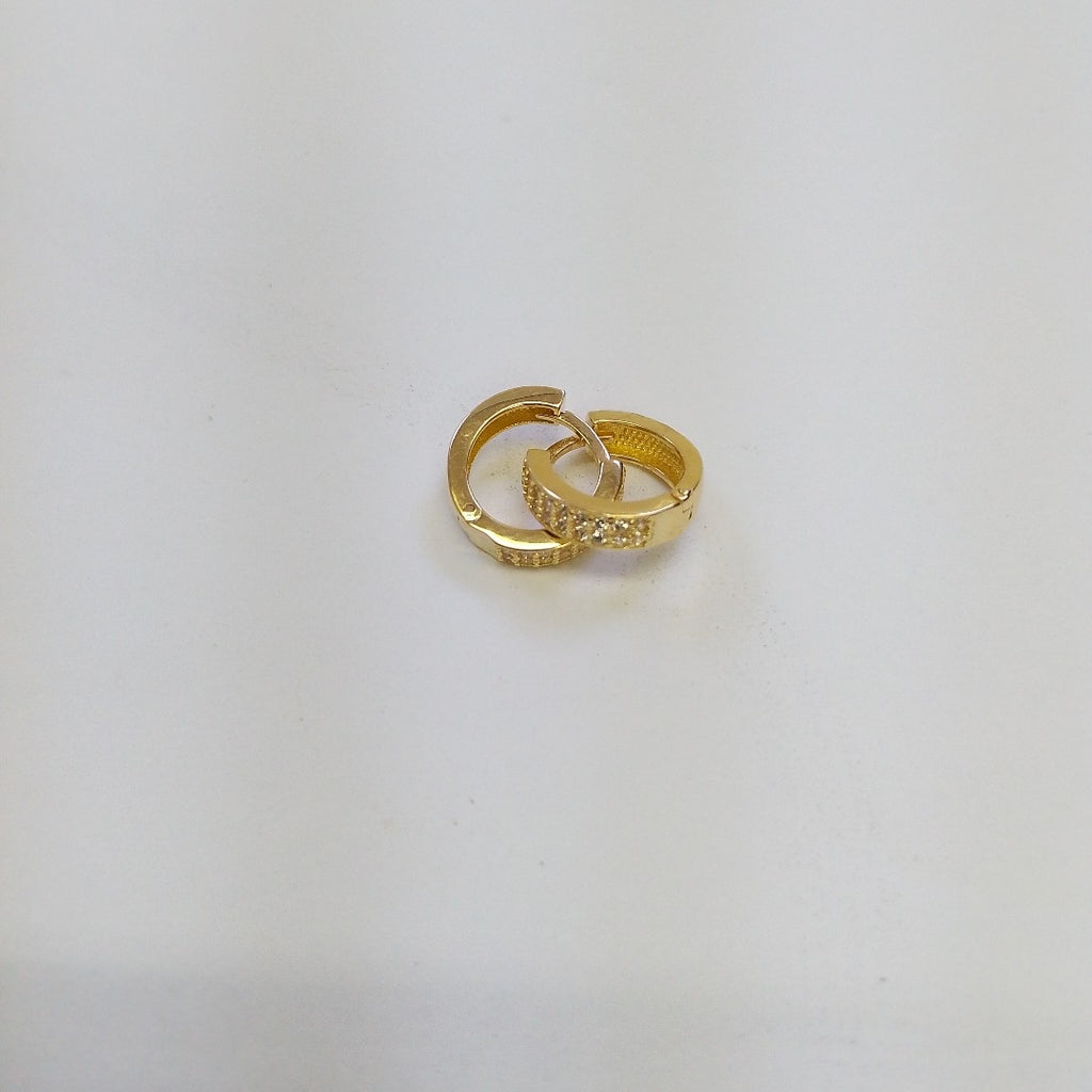 ARETES HUGGIES C CIRCONIAS 14K 2.2 GR (NUEVO)
