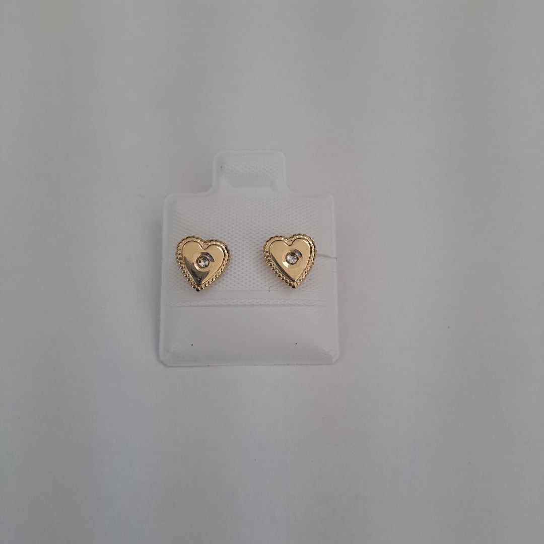 BROQUELES BROQUEL FIG CORAZON C CIRCONIA 14K 0.2614 GR (NUEVO)