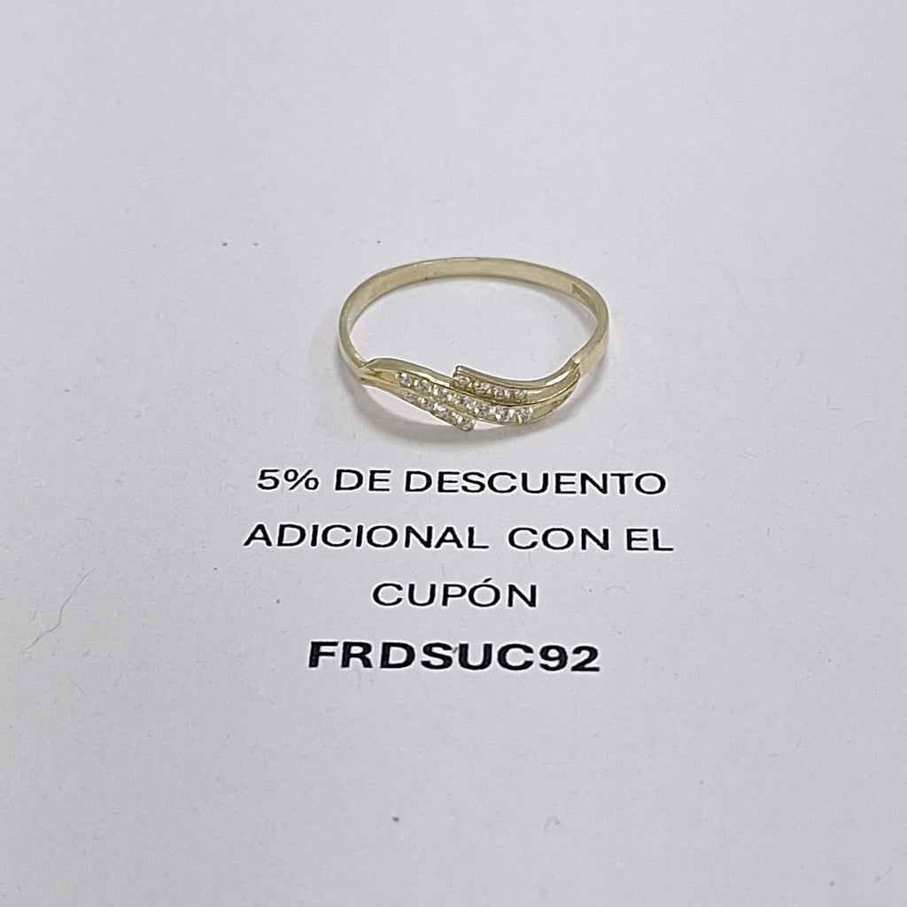ANILLOS CON CIRCONIAS 14K TALLA 7 0.9 GR (NUEVO)