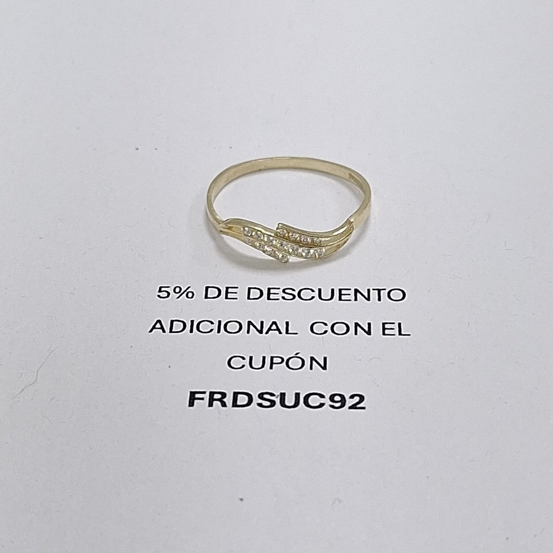 ANILLOS CON CIRCONIAS 14K TALLA 7 0.9 GR (NUEVO)