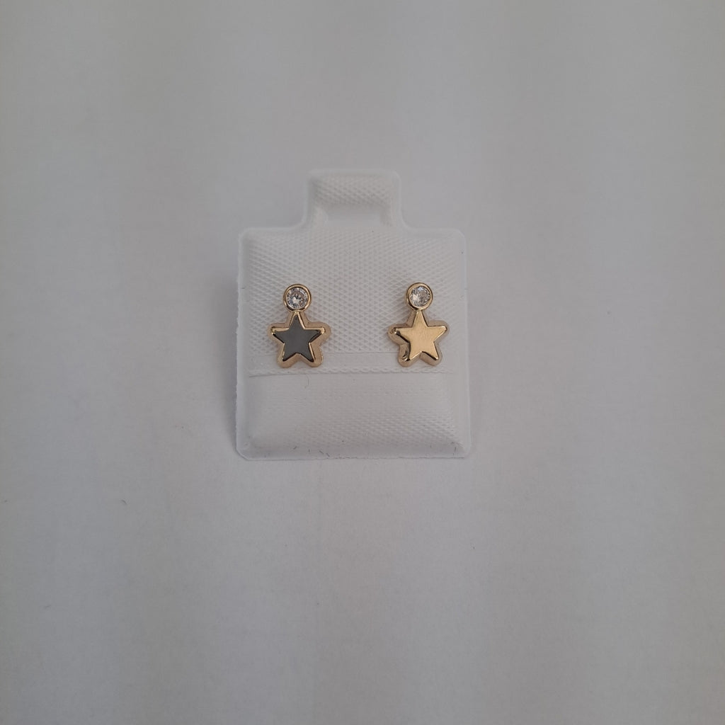 BROQUELES BROQUEL FIG ESTRELLA C CIRCONIA 14K 0.2603 GR (NUEVO)