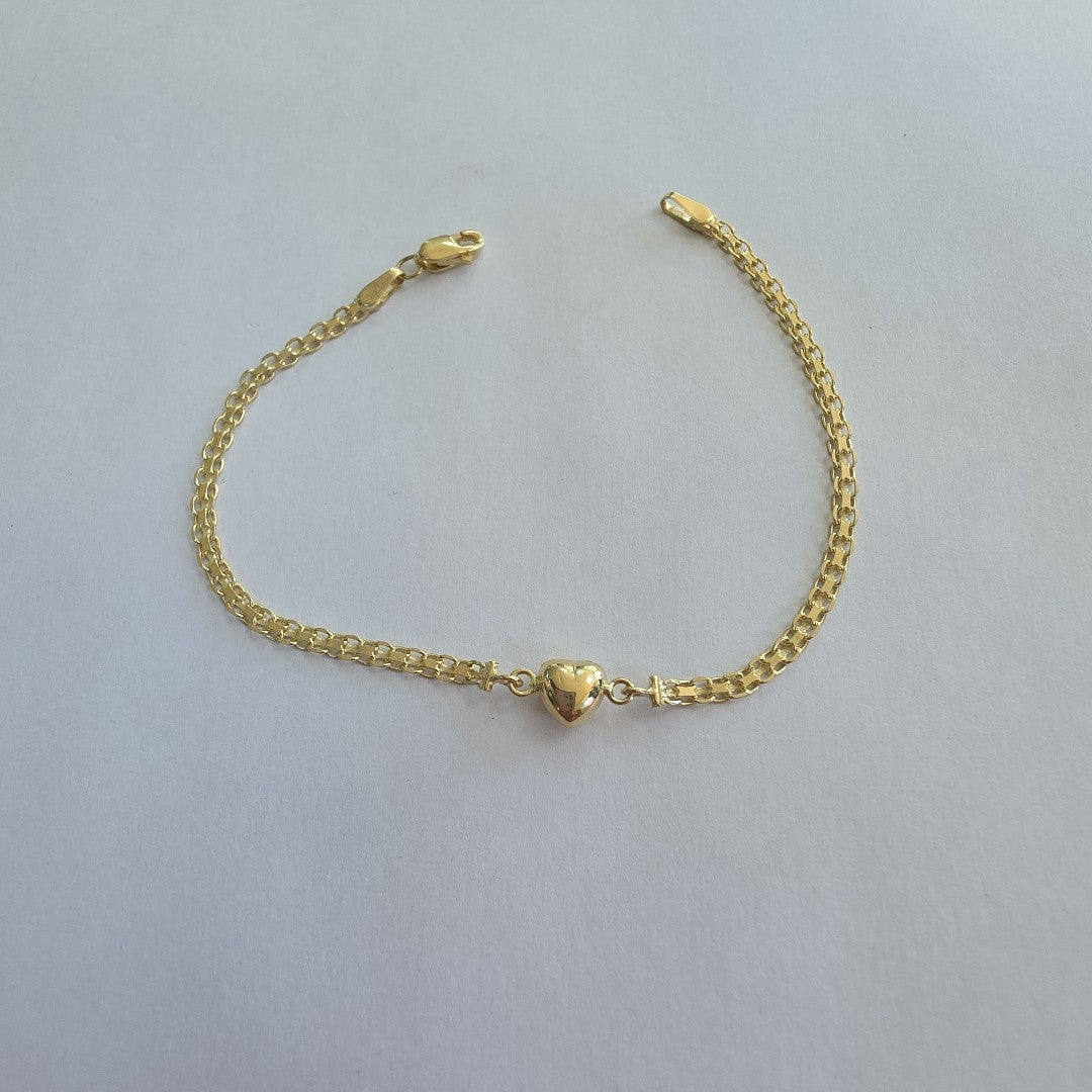 PULSERA ESPECIAL C CORAZON 14K 18 CM 2.7 GR (NUEVO)