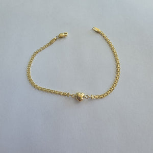 PULSERA ESPECIAL C CORAZON 14K 18 CM 2.7 GR (NUEVO)