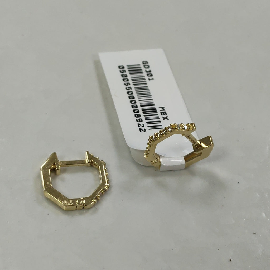 ARETES HUGGIES C CIRCONIAS 14K 1.8 GR (NUEVO)
