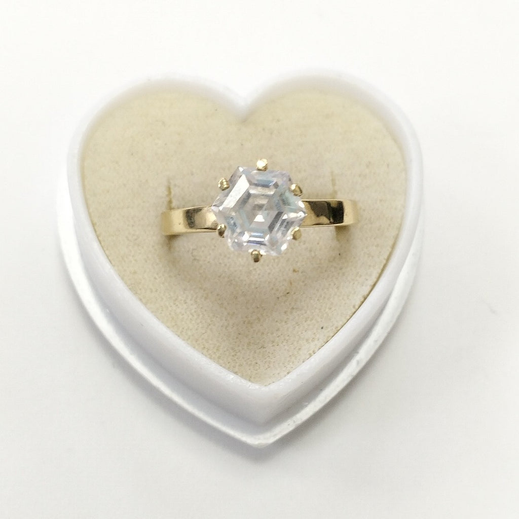 ANILLO, SOLITARIO ORO 14 K 4.3 GRMS (SEMINUEVO)
