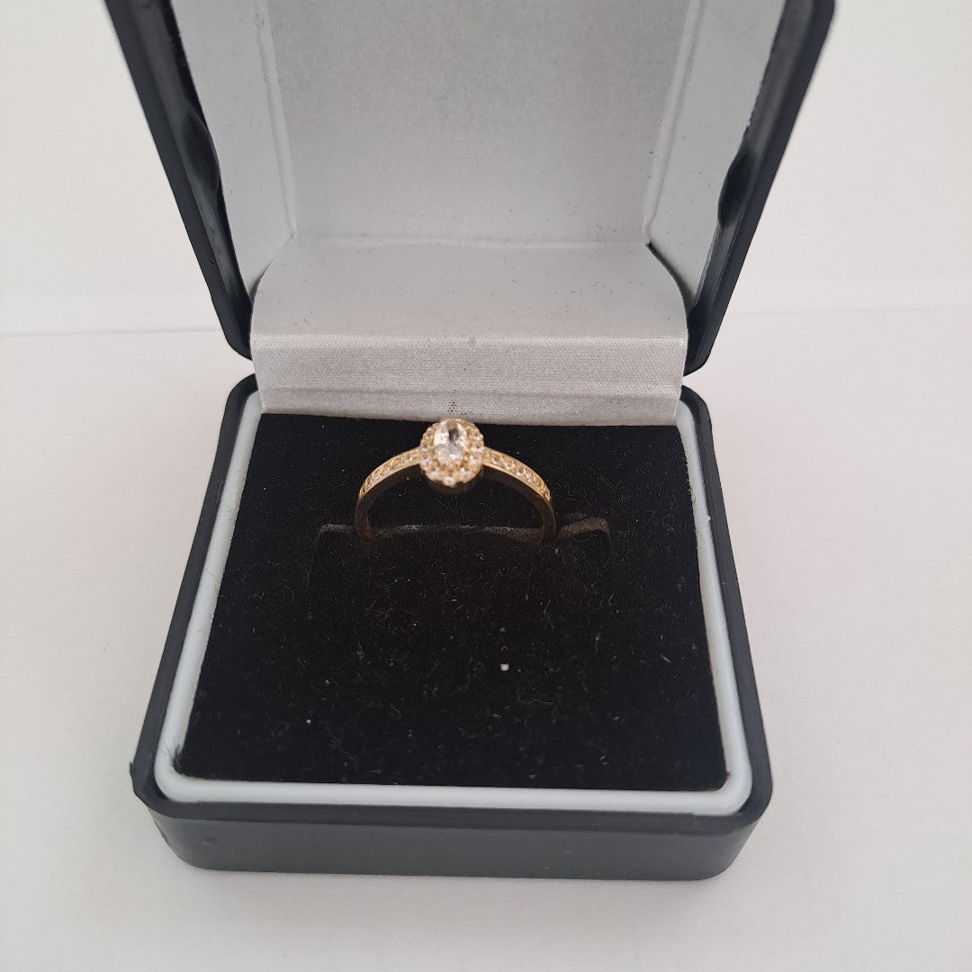 ANILLO ANILLITO C CIRCONIAS 14K 7 TALLA 2 GR (NUEVO)