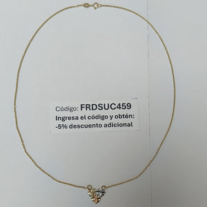 CADENA TEJIDO GARGANTILLA ESPECIAL C FLORES 14K 45 CM 3 GR (NUEVO)