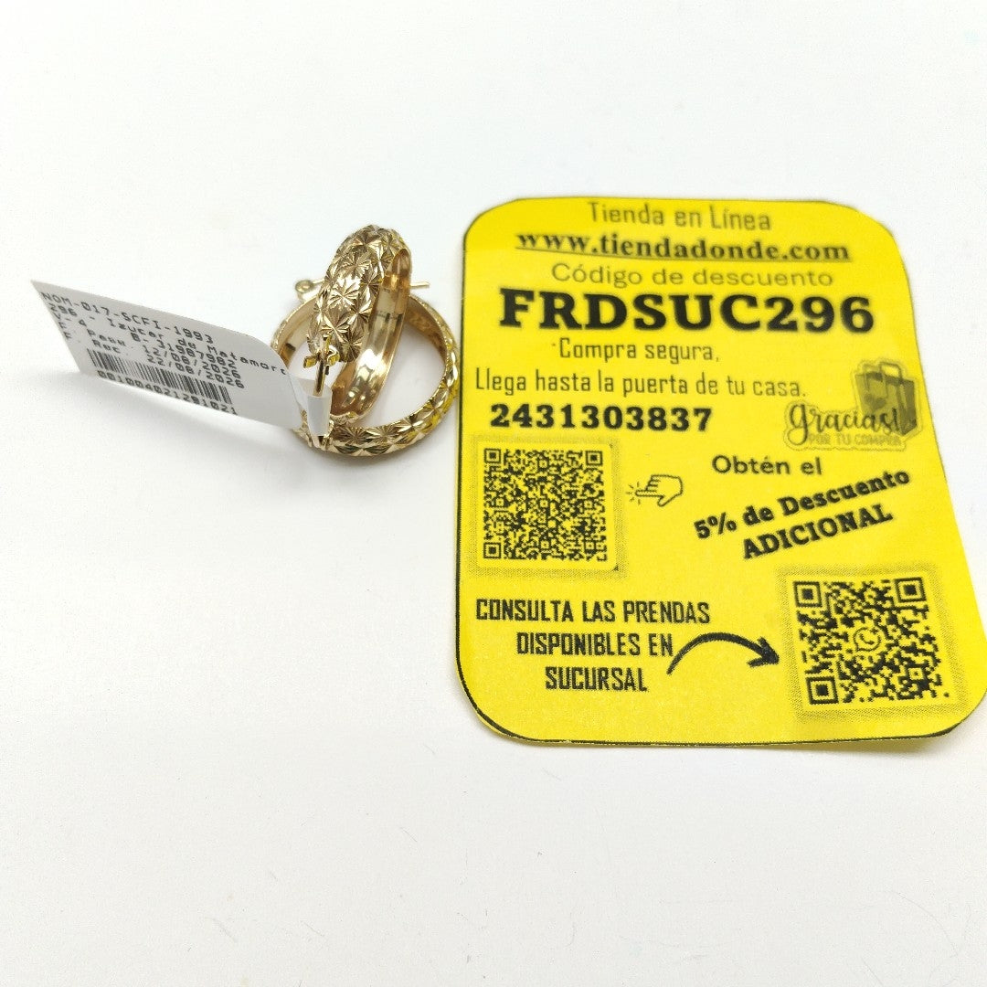 ARRACADAS PAR ORO 14 K 3.6 GRMS (SEMINUEVO)