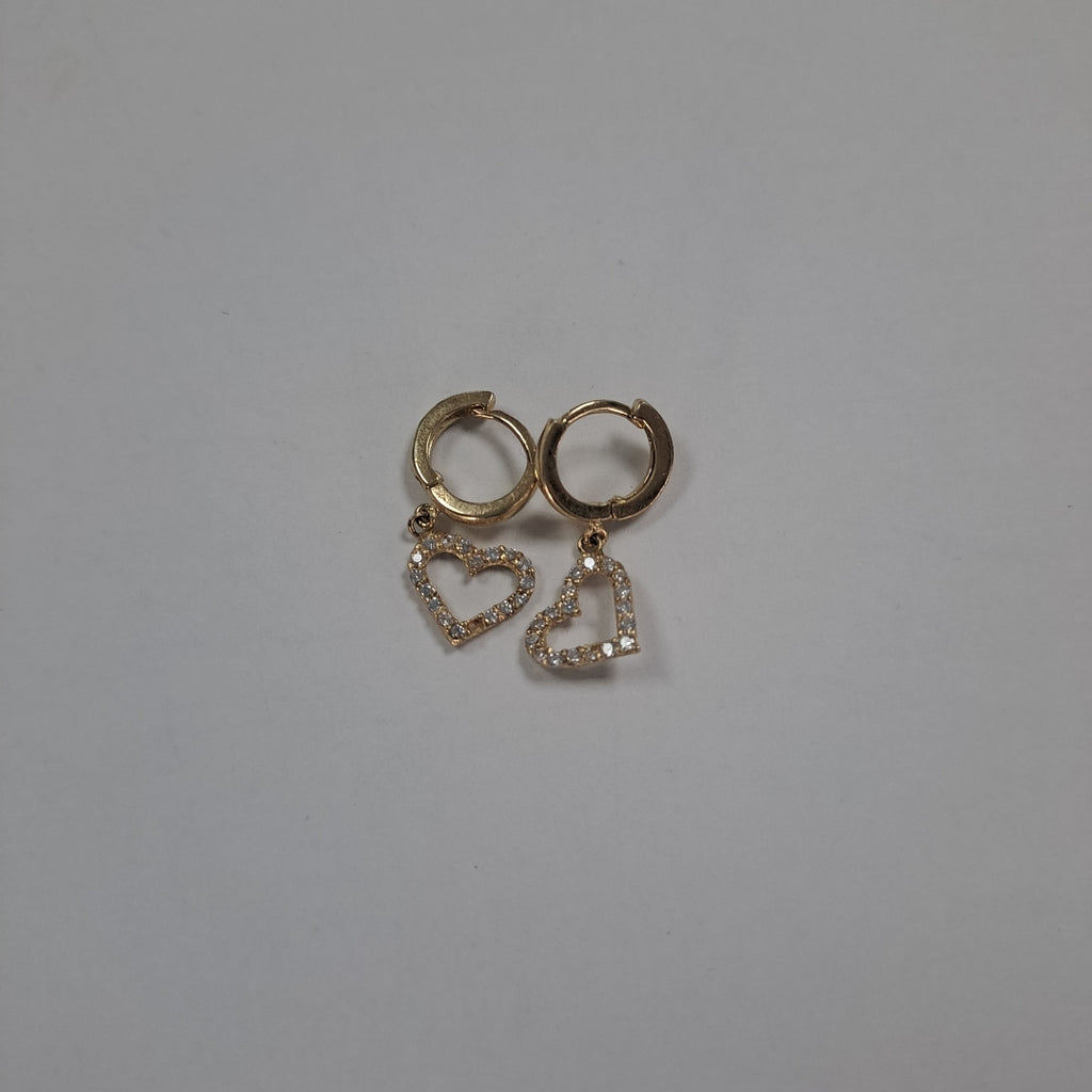 ARETES FIG CORAZON C CIRCONIAS 10K 1.8 GR (NUEVO)