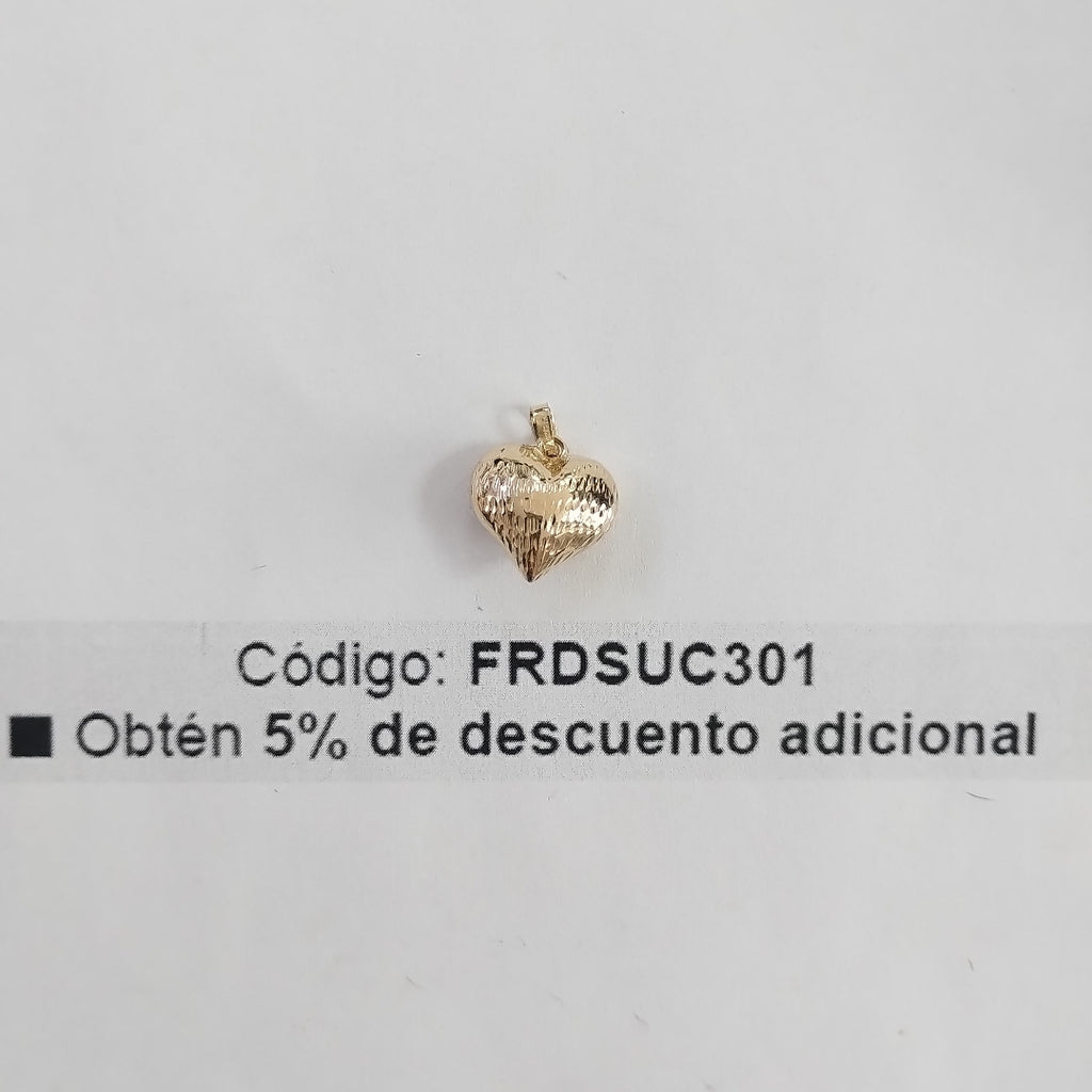 DIJE TEJIDO CORAZON LABRADO 14K 1 GR (NUEVO)