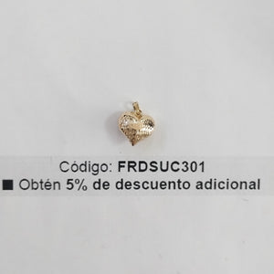 DIJE TEJIDO CORAZON LABRADO 14K 1 GR (NUEVO)