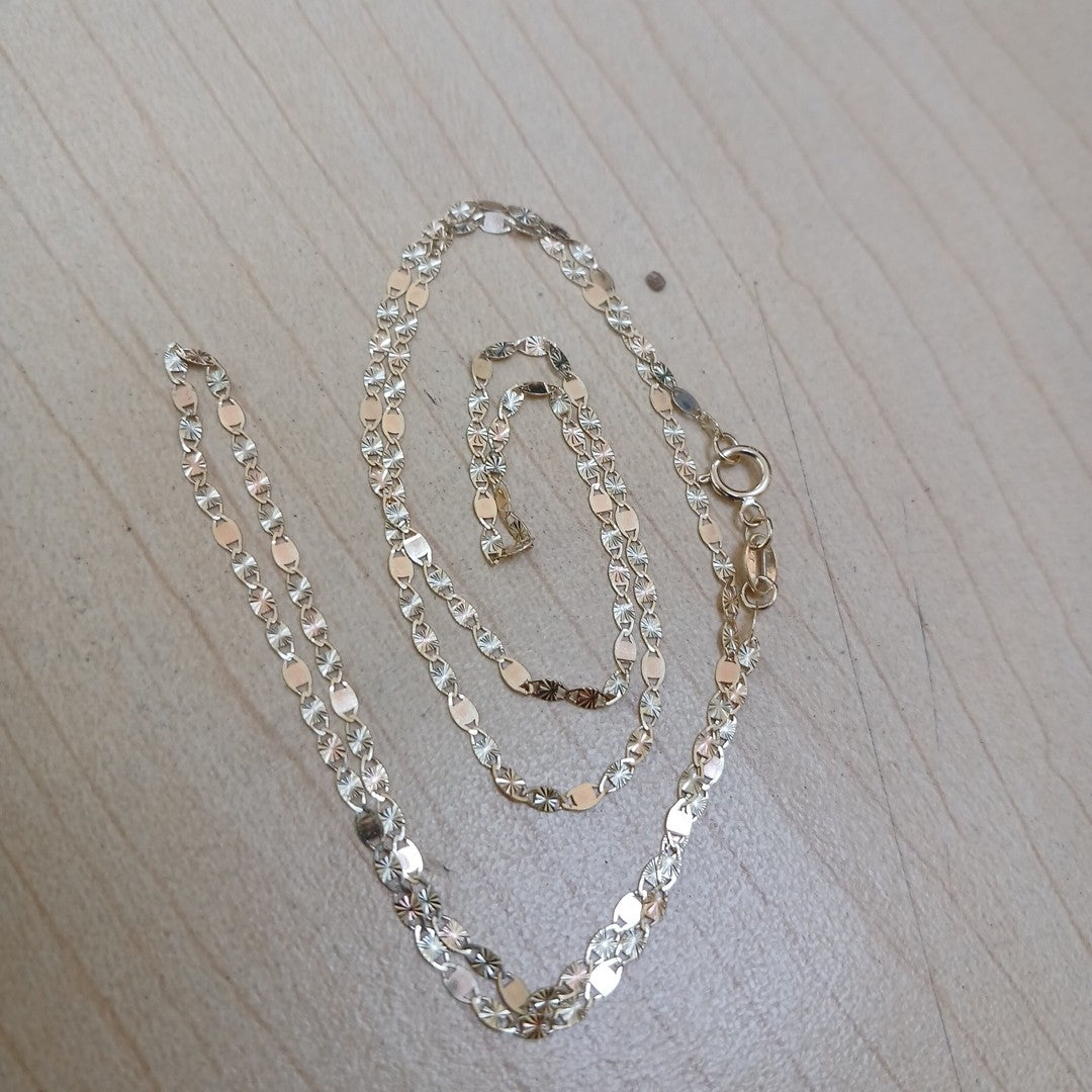 CADENAS TEJIDO GUCHI ORO 10K 55 CM 1.7 GR (NUEVO)