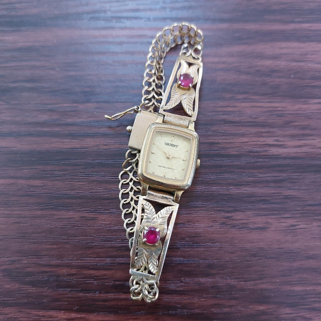 RELOJ CAJA ACERO PULSO ORO ORO 8 K 14,50 GRMS (SEMINUEVO)