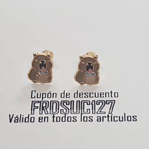 BROQUELES BROQUEL FIG CAPIBARA 14K 0.2657 GR (NUEVO)