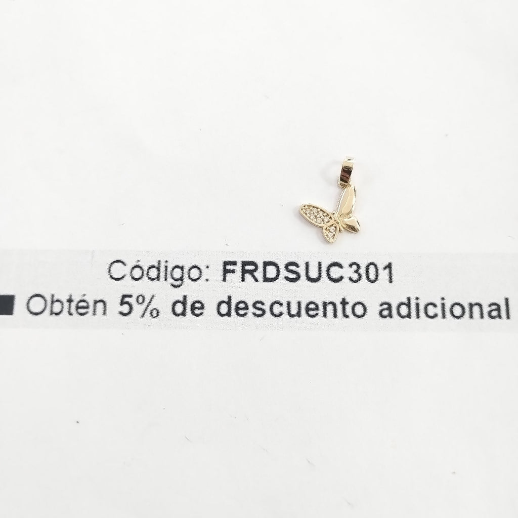 DIJE MARIPOSA CON CIRCONIAS 10K 1 GR (NUEVO)