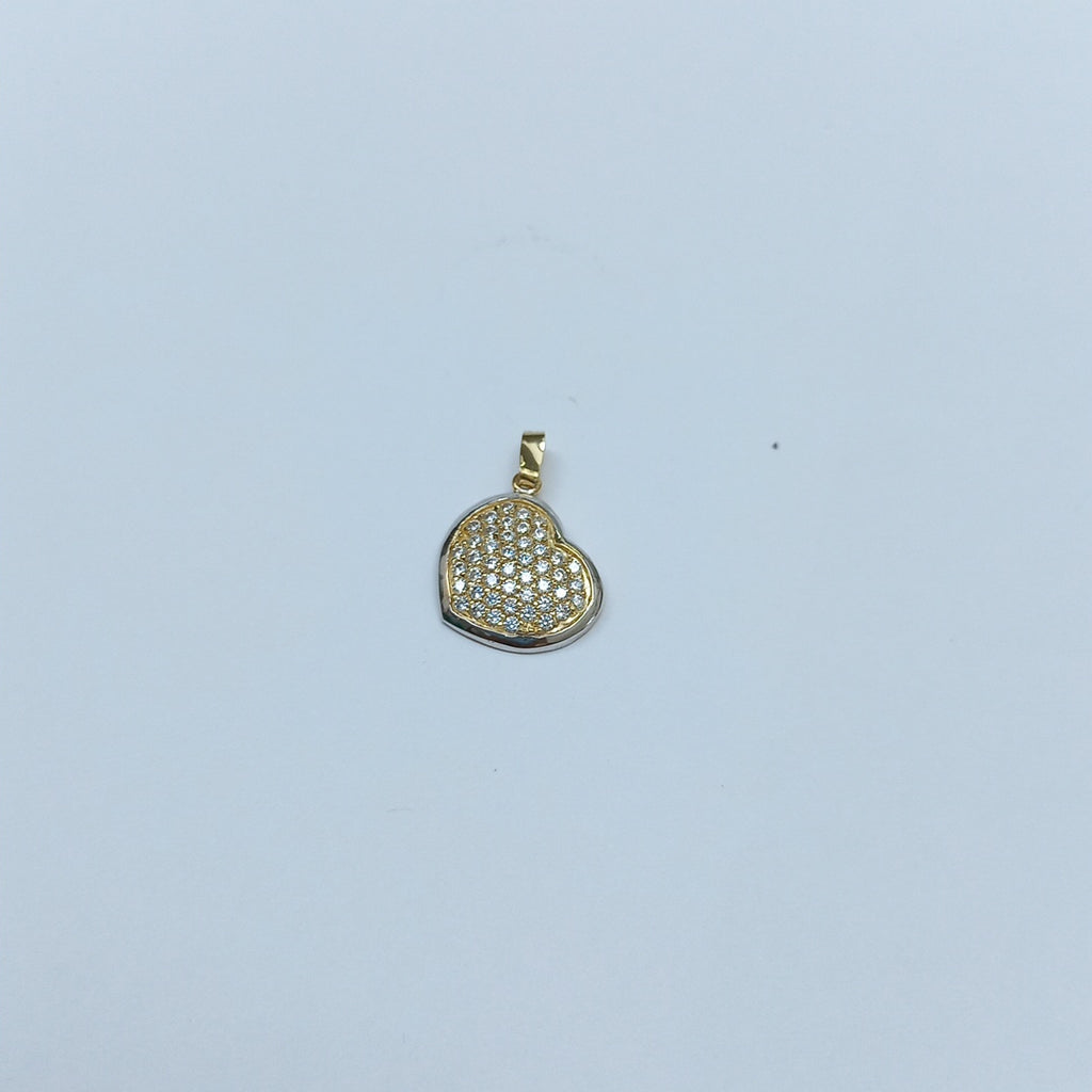 DIJE CORAZON CON CIRCONIAS 14K 1.8 GR (NUEVO)