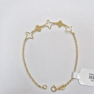 PULSERA TEJIDO ESP CON TREBOL 14K 18 CM 1.6 GR (NUEVO)