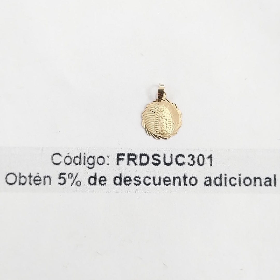 DIJE MEDALLA RELIGIOSA 14K 0.8 GR (NUEVO)