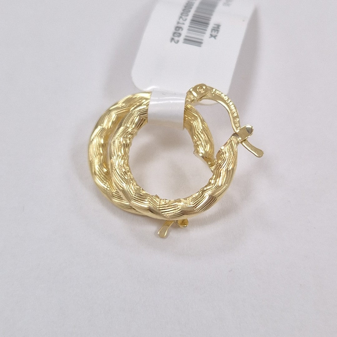 ARETES TEJIDO ARRACADAS ASTRIADAS 14K 2 GR (NUEVO)