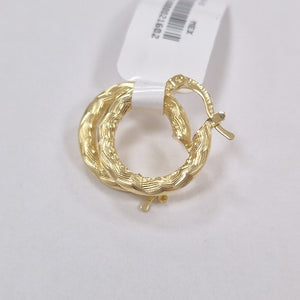 ARETES TEJIDO ARRACADAS ASTRIADAS 14K 2 GR (NUEVO)
